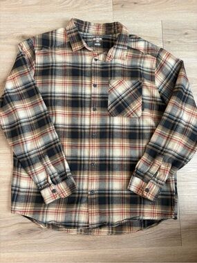 Under Armour Beige, Black & Red Plaid Button-Down Shirt